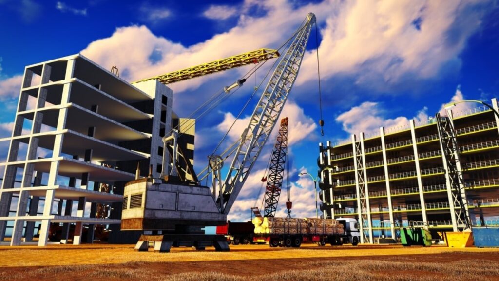 Crane-in-construction-site