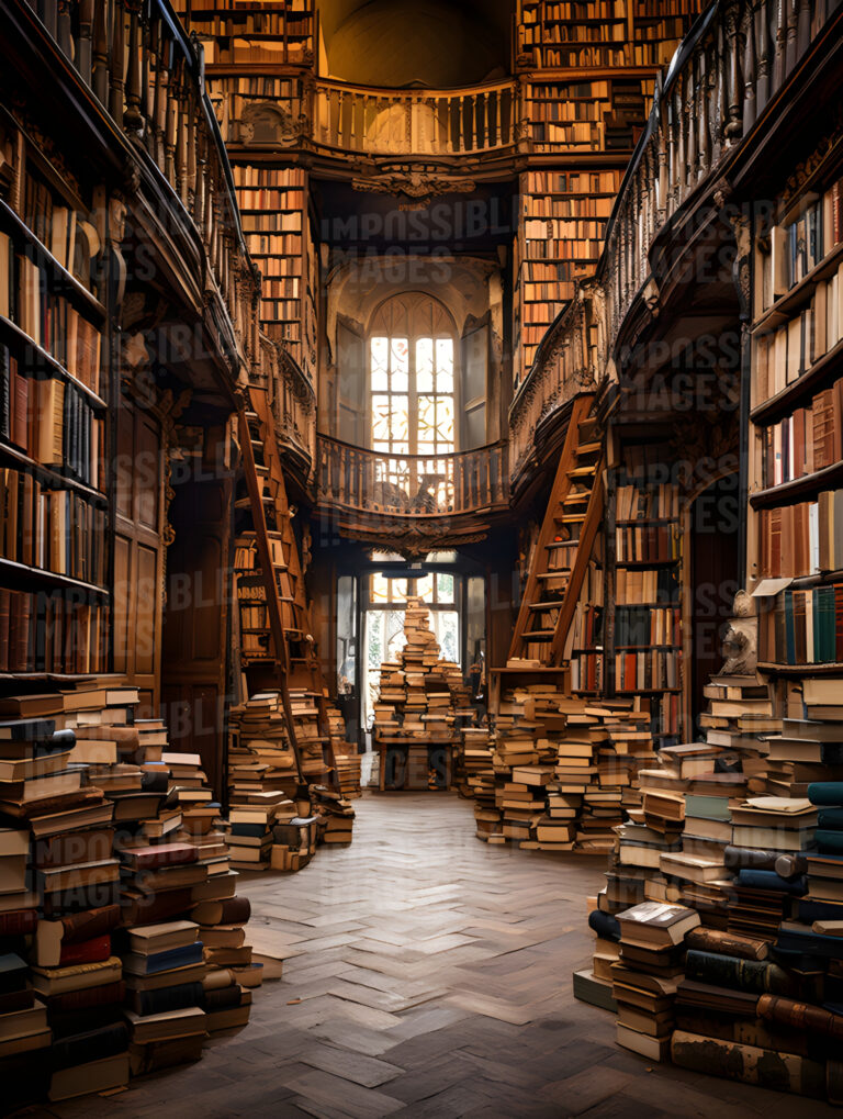 Library Books Tall Ceiling